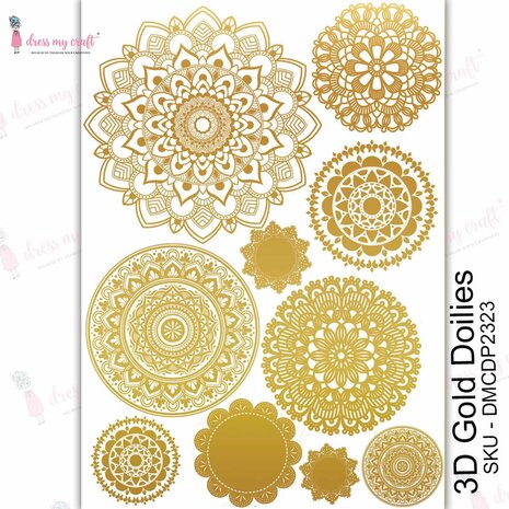 Dress My Craft - Transfer Me 3D Gold Doilies 