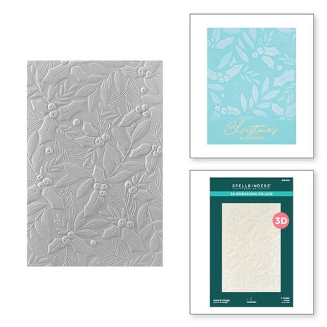 Spellbinders - Holly & Foliage 3D Embossing Folder