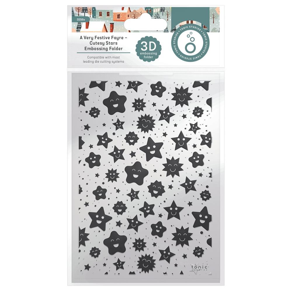 Tonic Studios -  3D Embossing Folder Cutesy Stars - A Very Festive Fayre 