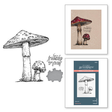 Spellbinders -BetterPress - Mushroom Duo Press Plate & Die Set