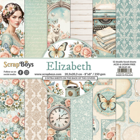 ScrapBoys - Elizabeth 8x8 Inch Paper Pad