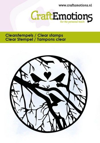 CraftEmotions clearstamps 6x7cm - Kreis mit Zweige und Vögel