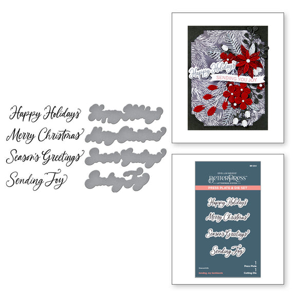 Spellbinders - Sending Joy Sentiments Press Plate & Die