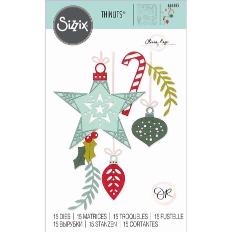 Sizzix Thinlits Die by Olivia Rose Festive Decorations (15pcs)