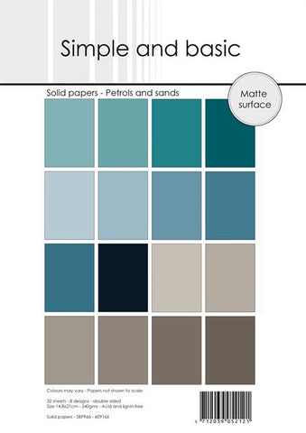 Simple and Basic Design Solid Papers "Petrols and sands"