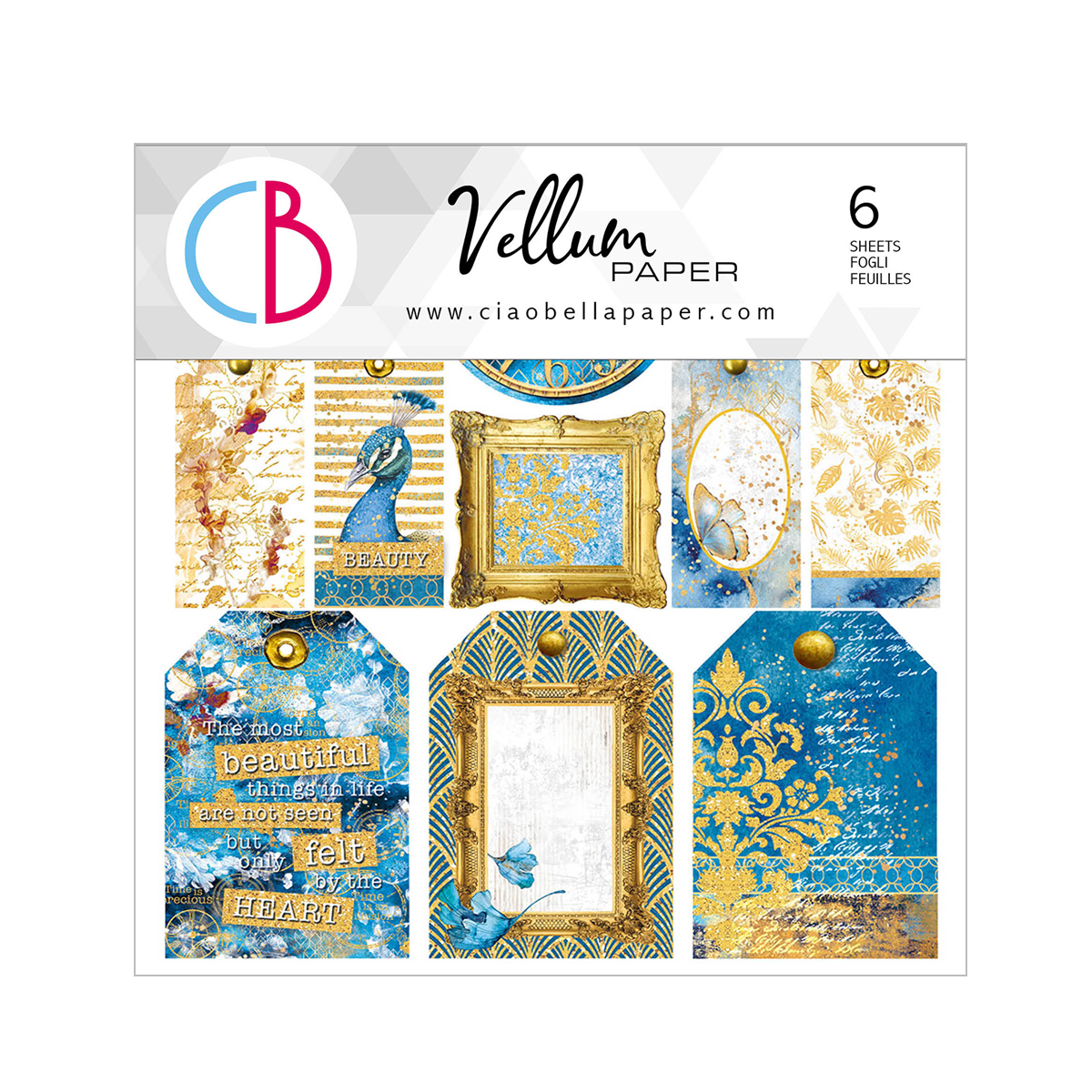 Ciao Bella - VELLUM INDIGO FUSSY CUT 6"X6" 6/PKG