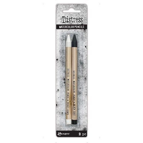 Ranger Distress Watercolor Pencil 2 st - Picket Fence&Black Soot