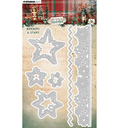 Studio Light Cutting Die - Borders & stars Festive Nostalgia nr.903