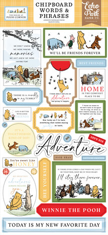 Echo Park - The House At Pooh Corner Chipboard Word & Phrases