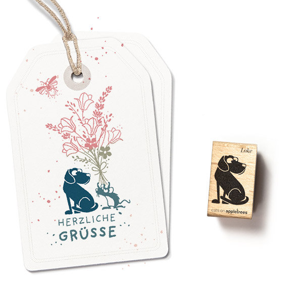 cats on appletrees - Stempel Hund Loke