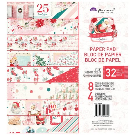 prima-marketing-candy-cane-lane-8x8-inch-paper-pad