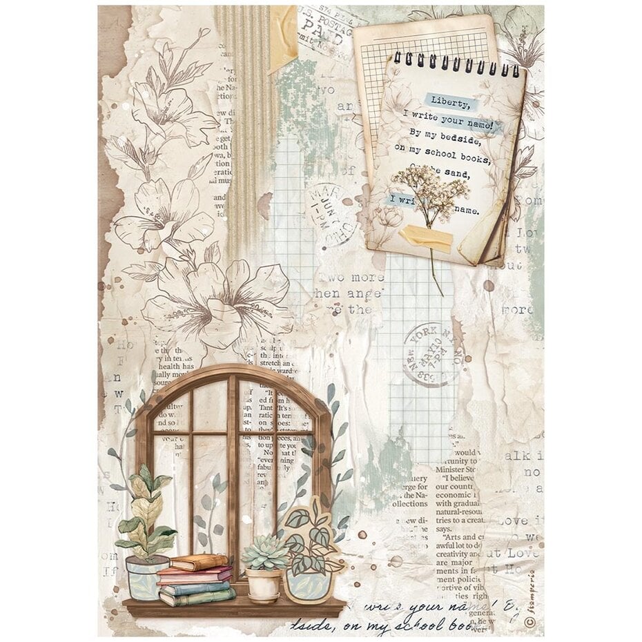 Stamperia - Create Happiness Secret Diary A4 Rice Paper Window