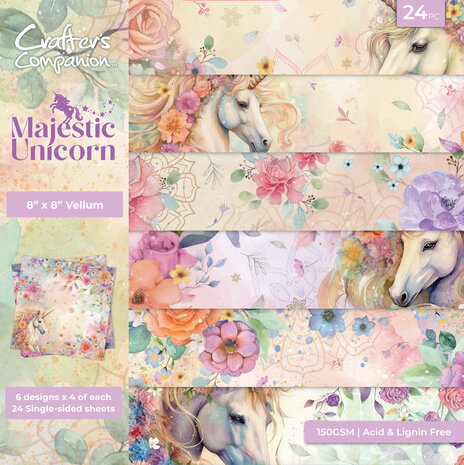 Majestic Unicorn 8x8 Inch Vellum Pad