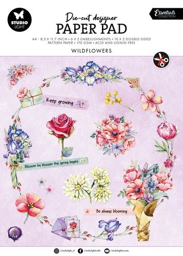 Studio Light Die-cut Paper Pad Wildflowers Essentials nr.145 SL