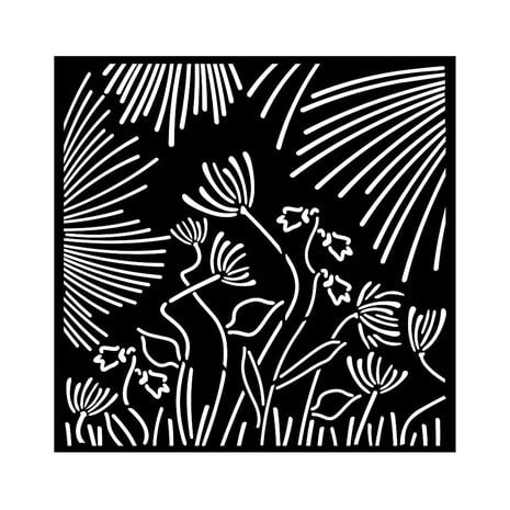 Stamperia - Forest Thick Stencil 18x18cm Abstract Flowers