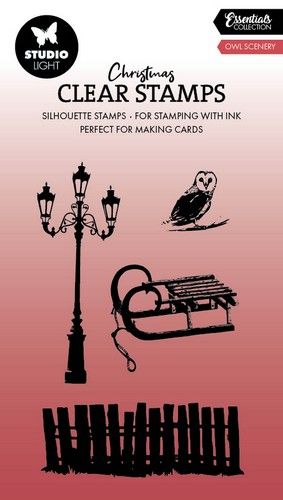 Studio Light Clear Stamp Owl scenery Essentials nr.710