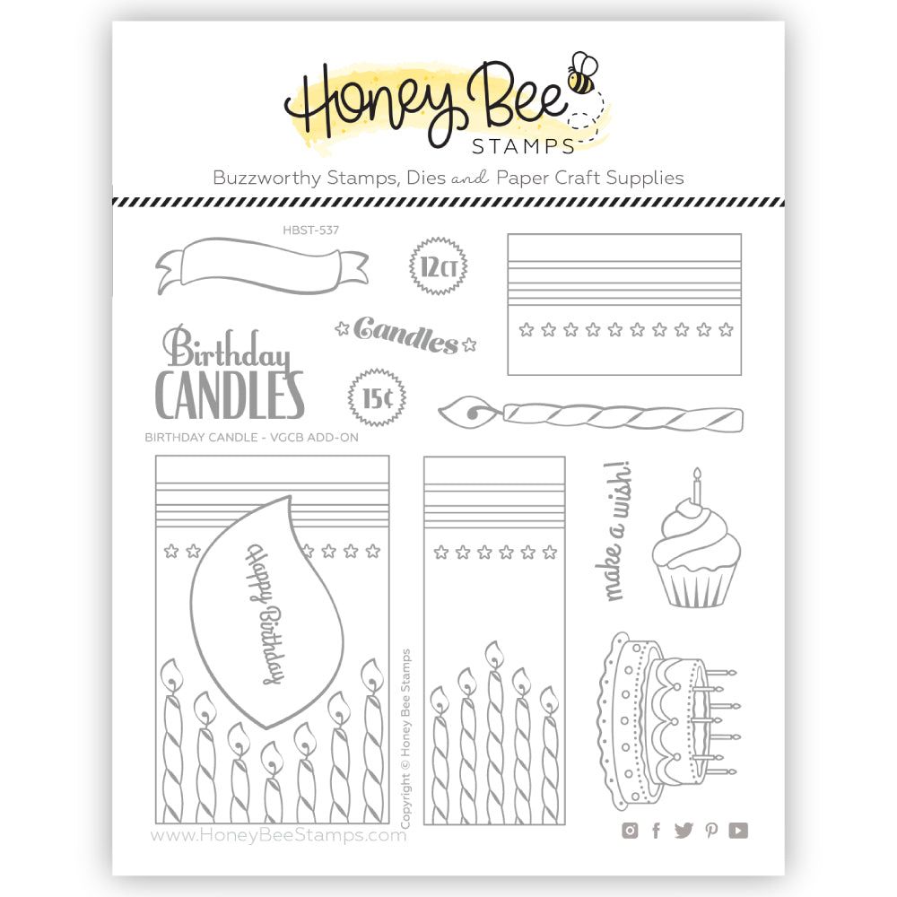 Honey Bee - Birthday Candle VGCB Add-On 6x6 Stamp Set 