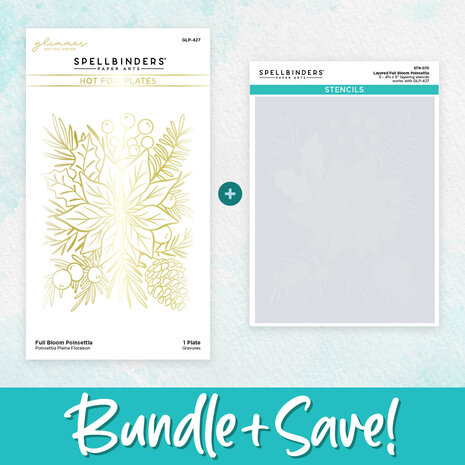 Spellbinders - Full Bloom Poinsettia Die and Stencil Bundle