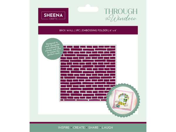 Crafters Companion - Through the Window 2D Embossing Folders Brick Wall