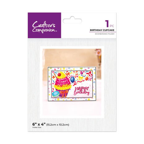 Crafters Companion - Partial 3D Embossing Folders Birthday Cupcake