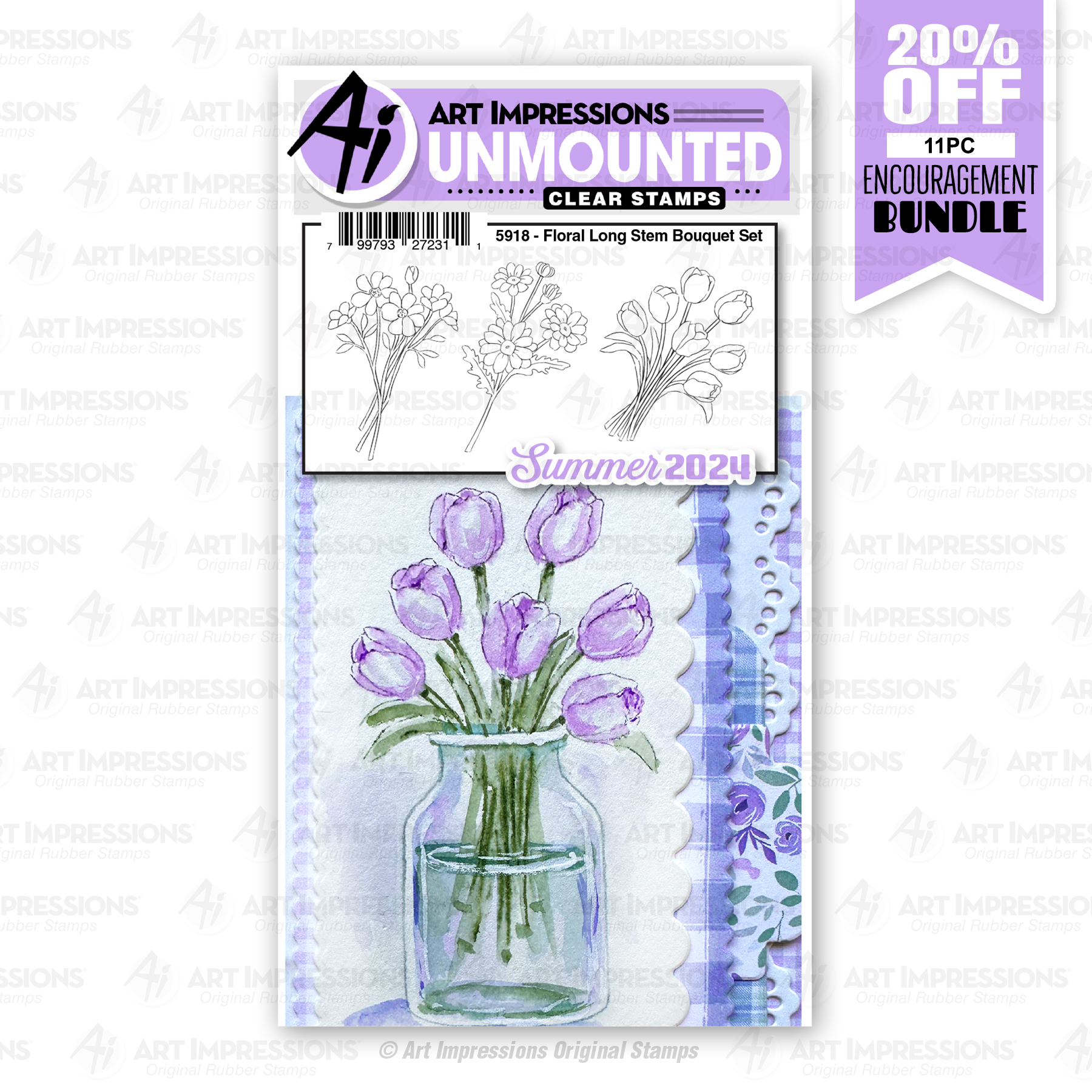 Art Impressions - Floral Long Stem Bouquet Set