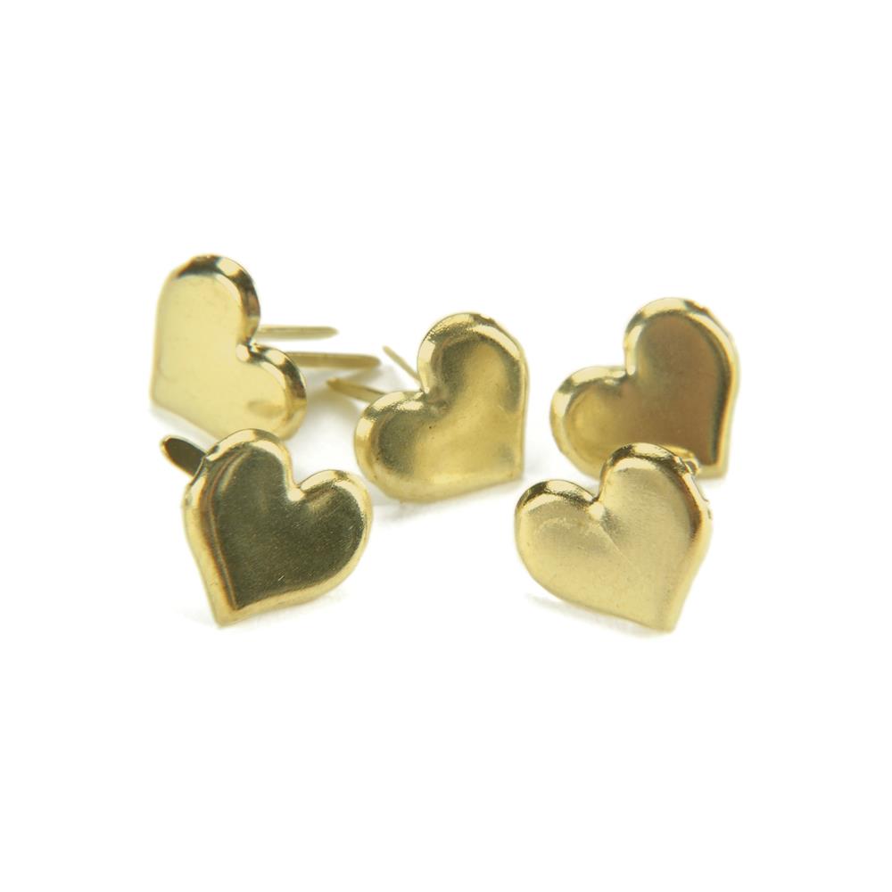 Creative Impressions Metal Paper Fasteners - Hearts - Gold 