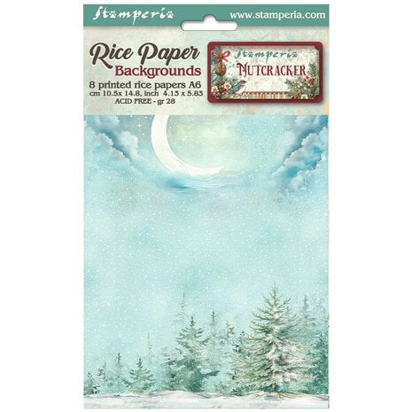 Stamperia - The Nutcracker A6 Rice Paper Backgrounds (8pcs)