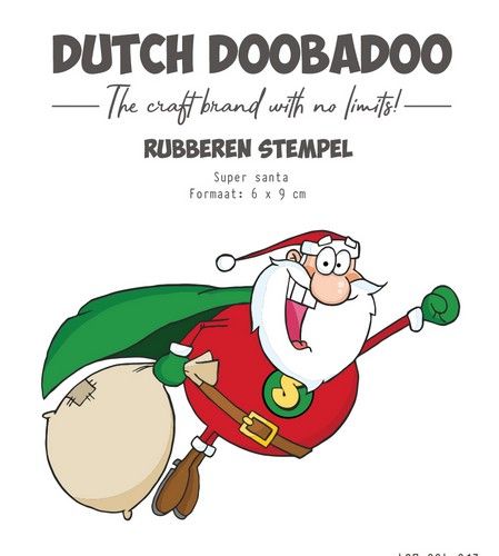 Dutch Doobadoo Rubber stempel Super Santa 