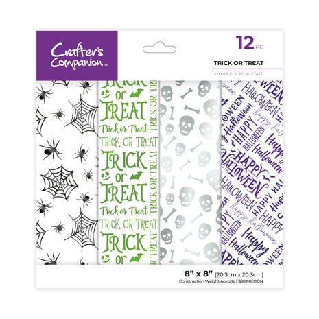 Crafters Companion - Luxury Foiled Acetate Pack 8x8 Inch Trick or Treat