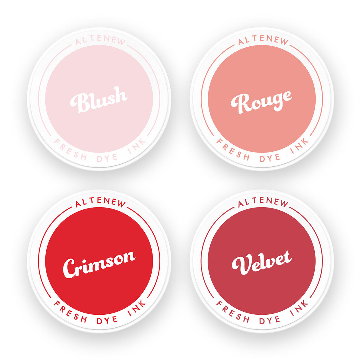 Altenew - Red Sunset Fresh Dye Inks (Blush, Rouge, Crimson, Velvet) 