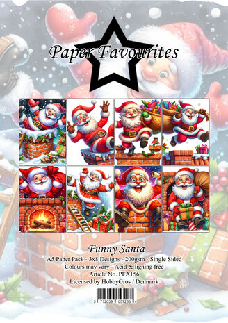 Paper Favourites - Funny Santa A5 Paper Pack