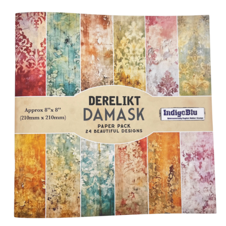 IndigoBlu - Derelikt Damask 8x8 Inch Paper Book