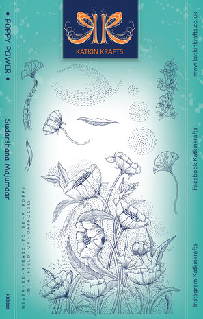 Katkin Krafts - Poppy Power A5 Clear Stamp Set