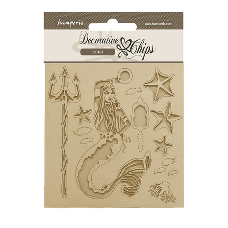 Stamperia - Songs of the Sea Decorative Chips Mermaid