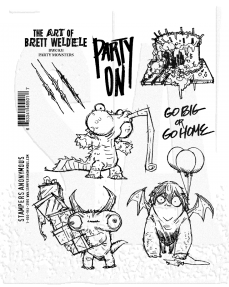 Brett Weldele Cling Mount Stamps: Party Animals