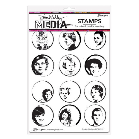 Dina Wakley MEdia Cling Stamps Pocket Circles