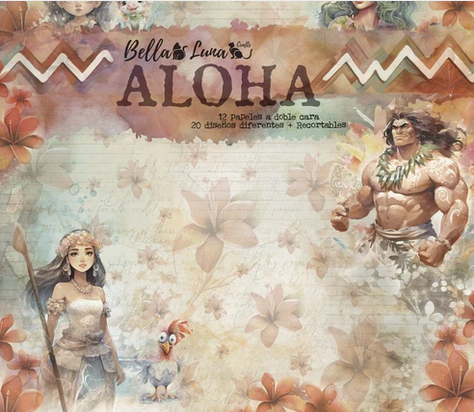  Bellaluna Crafts Pad 12x12" Bellaluna Crafts with 12 double-sided Aloha papers