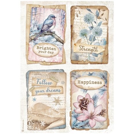 Stamperia Create Happiness Dewdrops A4 Rice Paper 4 Cards