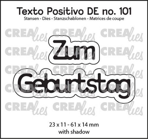 Crealies Texto Positivo Zum Geburtstag - DE (H)