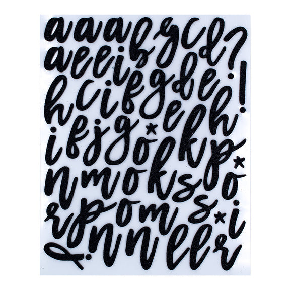 Spellbinder - Black Glitter Foam Alphabet Stickers from Santa Lane Collection