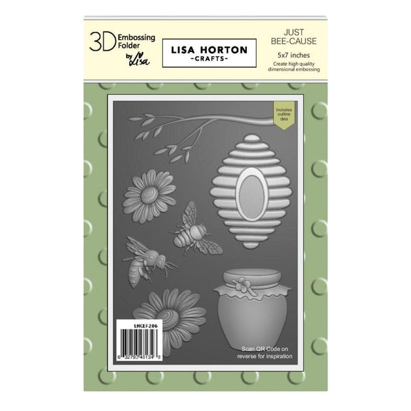 Lisa Horton Crafts - Just Bee-cause Embossing Folder 5" x 7" with Dies