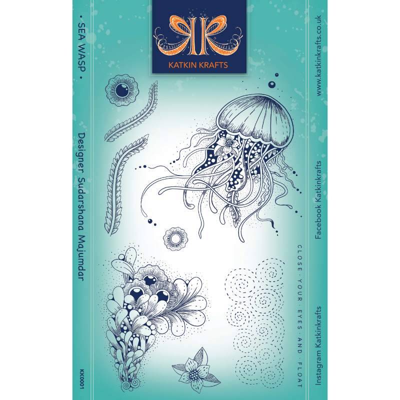 Katkin Krafts Sea Wasp 6 in x 8 in Clear Stamp Set