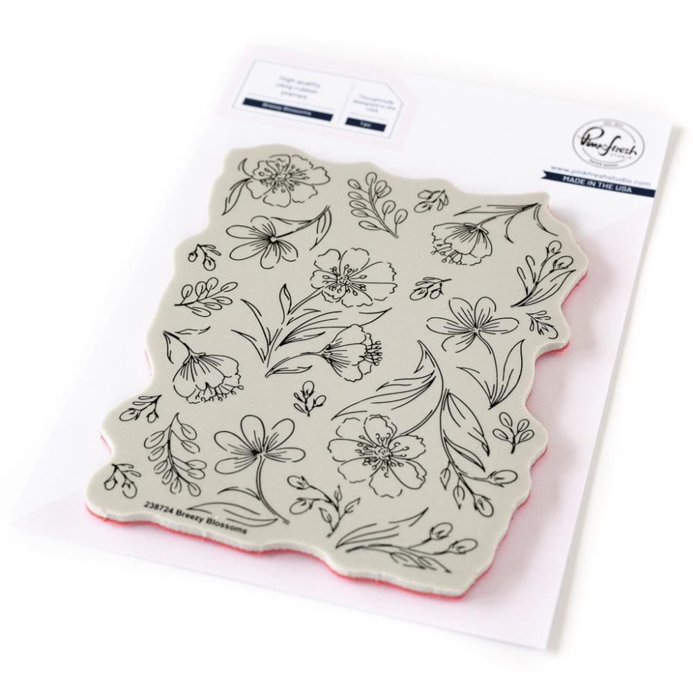 Pinkfresh Studio Cling Stamp Set -  Breezy Blossoms 