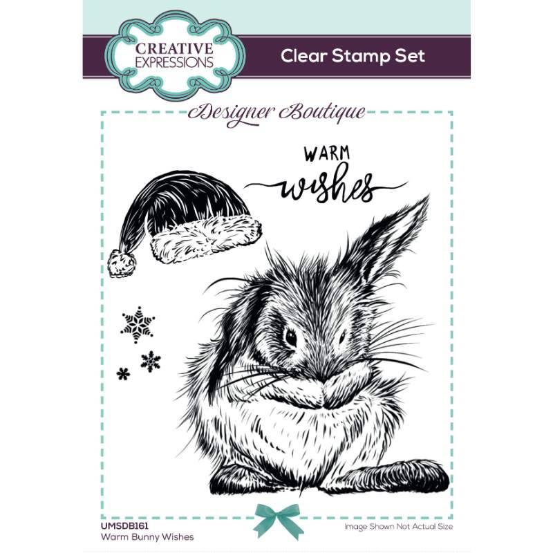 Creative Expressions Designer Boutique Warm Bunny Wishes 4 in x 6 in Stamp Set