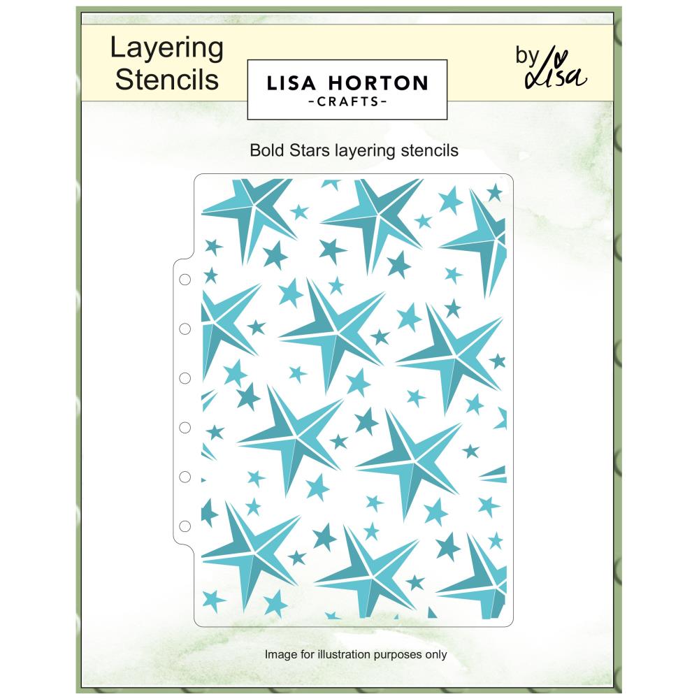 Lisa Horton Crafts Layering Stencils 5"X7" -  Bold Stars 