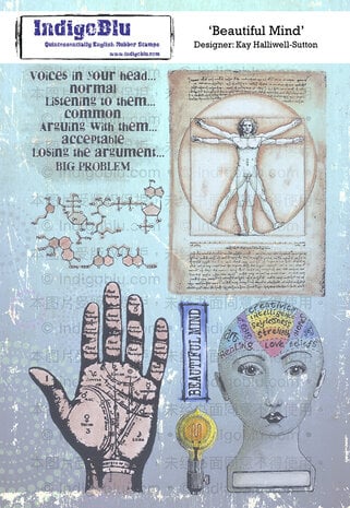 IndigoBlu - Beautiful Mind A5 Rubber Stamp