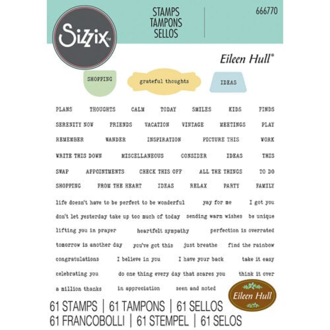 Sizzix • Clear Stamps by Eileen Hull Fan Favorites (61pcs)