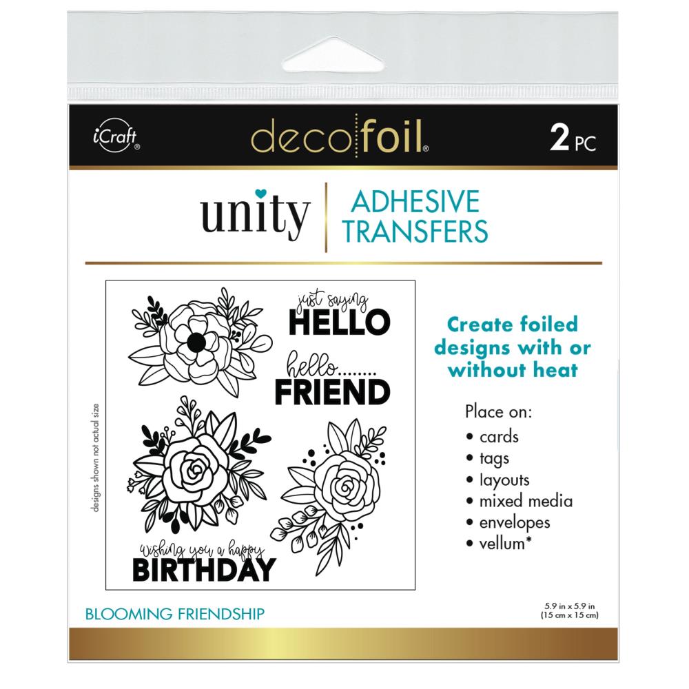 Deco Foil Adhesive Transfer Sheets by Unity 5.9" x 5.9" - Blooming Friendship