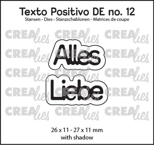 Crealies Texto Positivo Alles Liebe - DE (H) 