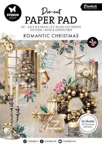 Studio Light Die-cut Paper Pad Romantic Christmas Essentials nr.201